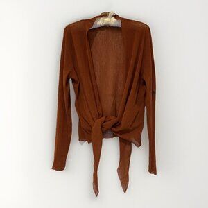Soft Surroundings Burnt Orange Tie-Front Cardigan